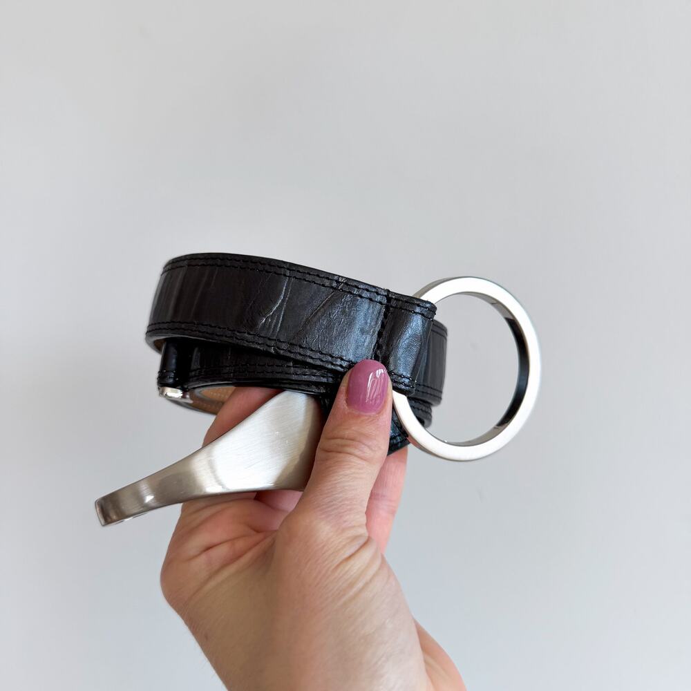 WCM New York Leather Classic Adjustable Toggle Belt Black One Size